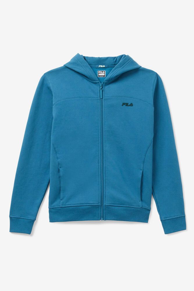 Fila Never Lose Full Zip Hoodie Blue - Womens - 35680FCZI